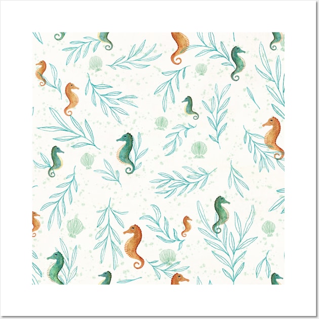 Seaweed white Wall Art by katherinequinnillustration